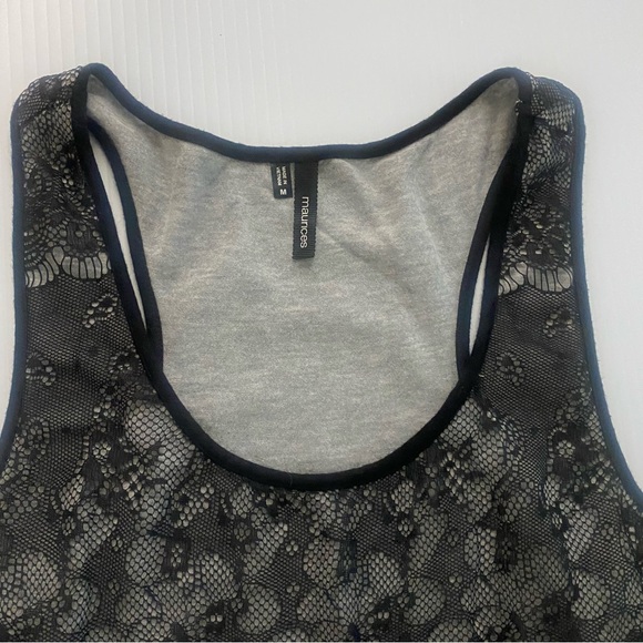 Maurices Lace Overlay Two-Toned Stretch Racerback Tank Top M - Picture 3 of 11